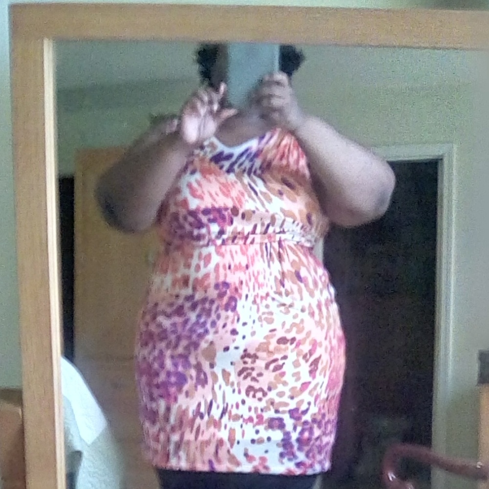 pink multi colored dress Midi/mini